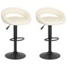 Tabourets de bar lot de 2 crème velours 