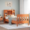 Cadre de lit sans matelas cire marron 75x190 cm bois pin massif 