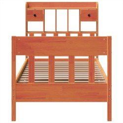 Cadre de lit sans matelas cire marron 75x190 cm bois pin massif 