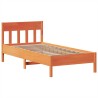 Cadre de lit sans matelas cire marron 75x190 cm bois pin massif 