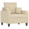 Fauteuil avec repose-pied Crème 60 cm Tissu 