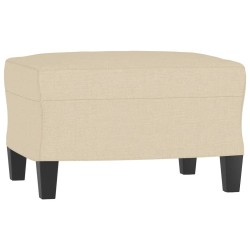 Fauteuil avec repose-pied Crème 60 cm Tissu 
