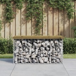 Banc de jardin design gabion 83x44x42 cm bois de pin imprégné 