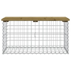 Banc de jardin design gabion 83x44x42 cm bois de pin imprégné 