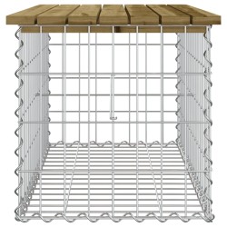 Banc de jardin design gabion 83x44x42 cm bois de pin imprégné 