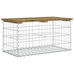 Banc de jardin design gabion 83x44x42 cm bois de pin imprégné 