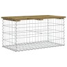 Banc de jardin design gabion 83x44x42 cm bois de pin imprégné 