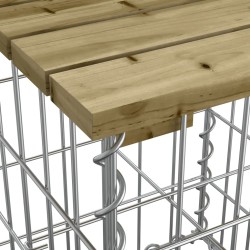 Banc de jardin design gabion 83x44x42 cm bois de pin imprégné 