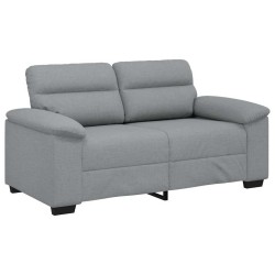 Canapé à 2 places gris clair 120 cm tissu 
