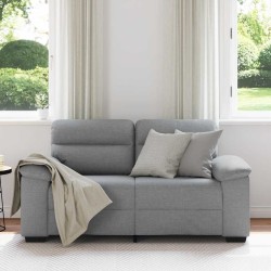 Canapé à 2 places gris clair 120 cm tissu 