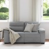 Canapé à 2 places gris clair 120 cm tissu 
