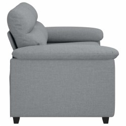 Canapé à 2 places gris clair 120 cm tissu 