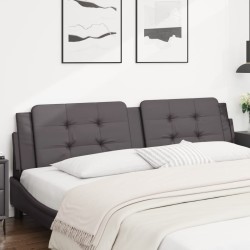 Coussin de tête de lit gris 200 cm similicuir 
