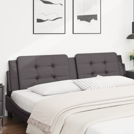 Coussin de tête de lit gris 200 cm similicuir 
