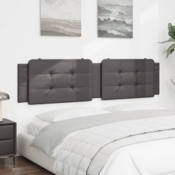 Coussin de tête de lit gris 200 cm similicuir 