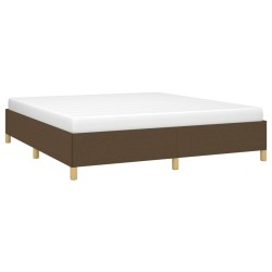 Cadre de lit sans matelas marron foncé 180x200 cm tissu 
