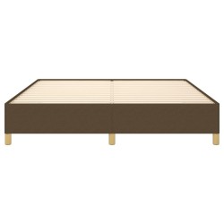 Cadre de lit sans matelas marron foncé 180x200 cm tissu 