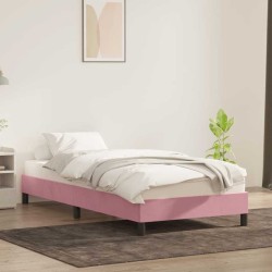 Cadre de lit sans matelas rose 100x210 cm velours 