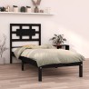 Cadre de lit sans matelas noir 75x190 cm bois massif 
