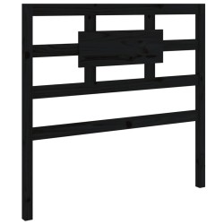 Cadre de lit sans matelas noir 75x190 cm bois massif 