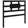 Cadre de lit sans matelas noir 75x190 cm bois massif 