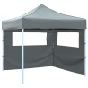 Tente de réception escamotable avec 2 parois 3x3 m Anthracite 