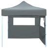 Tente de réception escamotable avec 2 parois 3x3 m Anthracite 