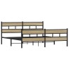 Cadre de lit en métal sans matelas chêne sonoma 193x203 cm 