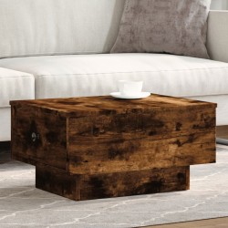 Table basse chêne fumé 60x45x31 cm bois d'ingénierie 
