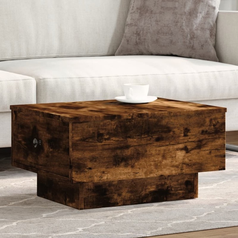 Table basse chêne fumé 60x45x31 cm bois d'ingénierie Table basse chêne fumé 60x45x31 cm bois d'ingénierie