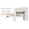 Lit bibliothèque sans matelas blanc 90x200cm bois de pin massif 