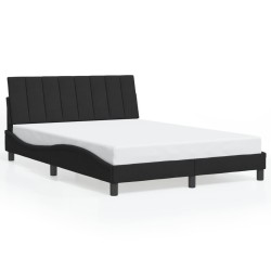 Cadre de lit sans matelas noir 140x190 cm velours 