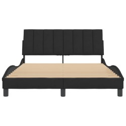 Cadre de lit sans matelas noir 140x190 cm velours 