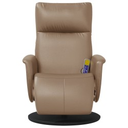 Fauteuil inclinable de massage repose-pieds cappuccino 