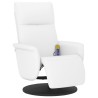Fauteuil inclinable de massage repose-pieds blanc similicuir 