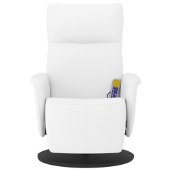 Fauteuil inclinable de massage repose-pieds blanc similicuir 