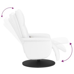 Fauteuil inclinable de massage repose-pieds blanc similicuir 
