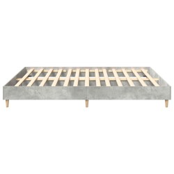 Cadre de lit sans matelas gris béton 160x200 cm bois ingénierie 