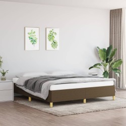 Cadre de lit sans matelas marron foncé 180x200 cm tissu 
