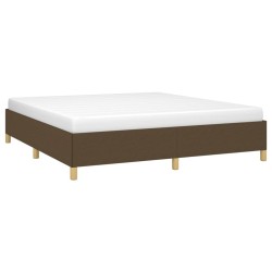 Cadre de lit sans matelas marron foncé 180x200 cm tissu 