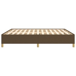 Cadre de lit sans matelas marron foncé 180x200 cm tissu 