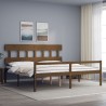 Lit pour personne âgée sans matelas 200x200 cm bois massif 