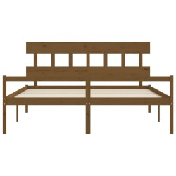Lit pour personne âgée sans matelas 200x200 cm bois massif 
