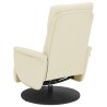 Fauteuil inclinable de massage et repose-pieds crème similicuir 