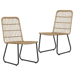 Chaises de jardin lot de 2 Résine tressée Chêne 