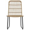 Chaises de jardin lot de 2 Résine tressée Chêne 