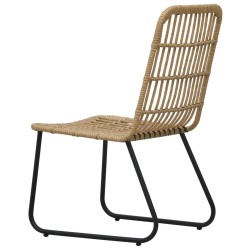 Chaises de jardin lot de 2 Résine tressée Chêne 