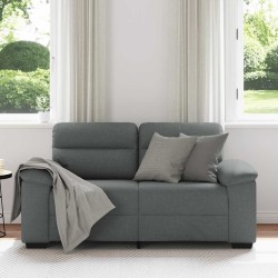 Canapé à 2 places gris foncé 120 cm tissu 