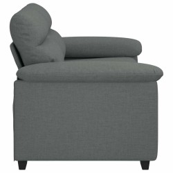 Canapé à 2 places gris foncé 120 cm tissu 