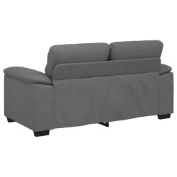 Canapé à 2 places gris foncé 120 cm tissu 